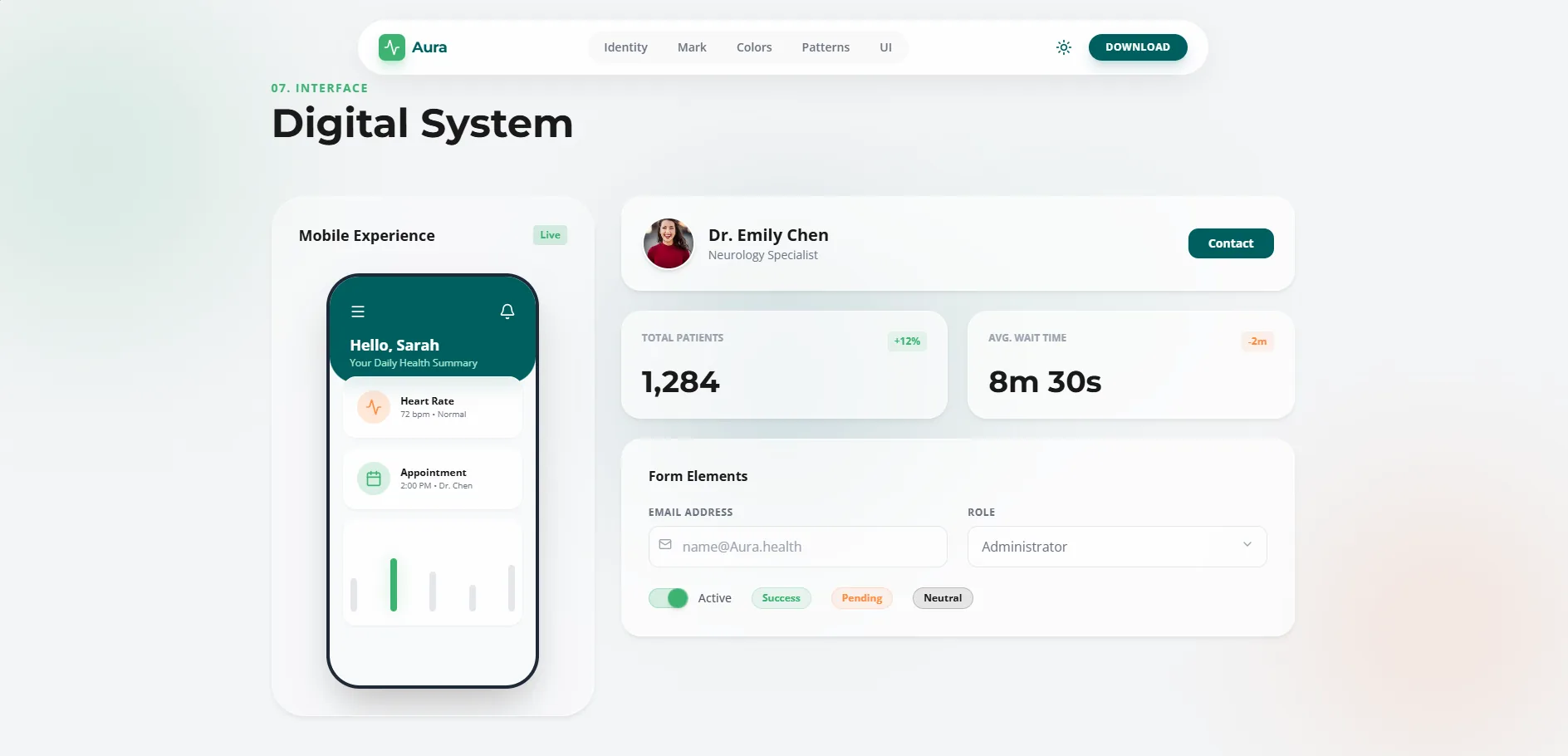 Aura Health - brand identity system